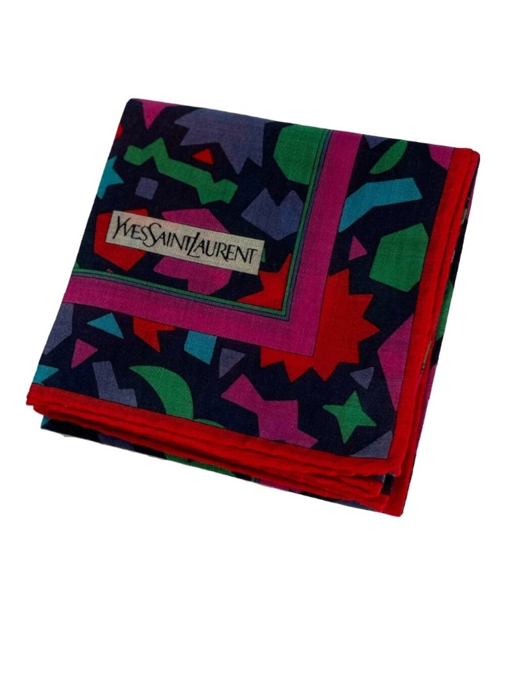 Vintage Yves Saint Laurent Lightweight Cotton Geometric Scarf